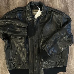 Vintage leather bomber jacket